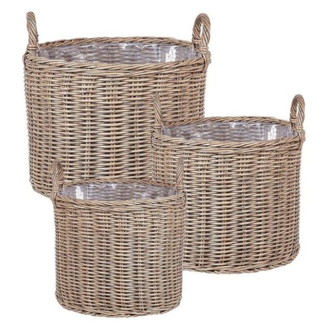 Trädgårdskruka Pendula set om 3 Brun