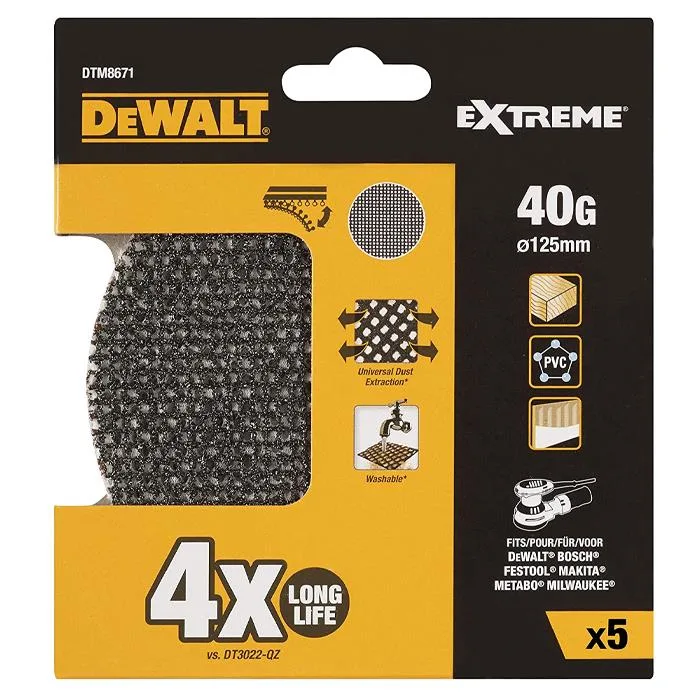 Dewalt DTM8671 Slipnät 125 mm, 5-pack