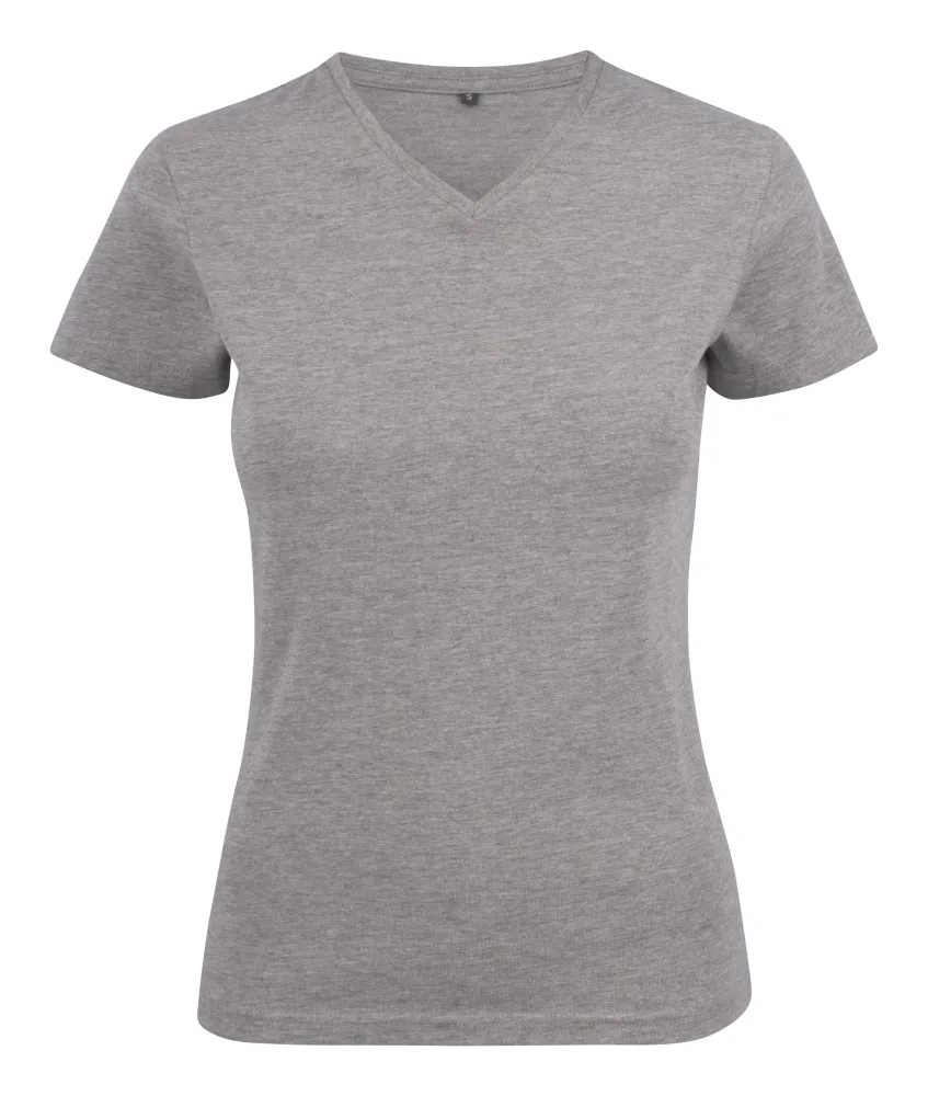 Printer Heavy V-neck Lady T-shirt Svart Svart - Bild 2
