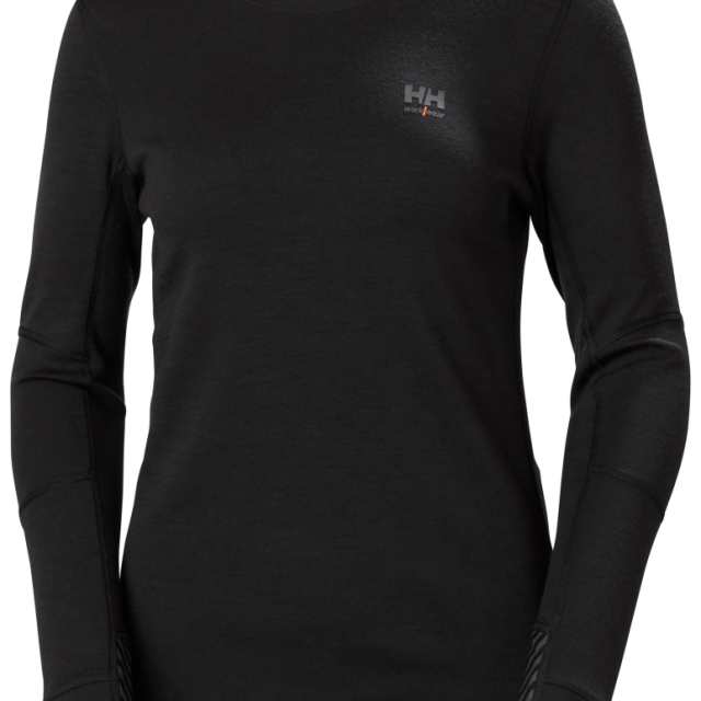 UNDERSTÄLLSTRÖJA HH LIFA MERINO RUNDHALS SVART 2XL
