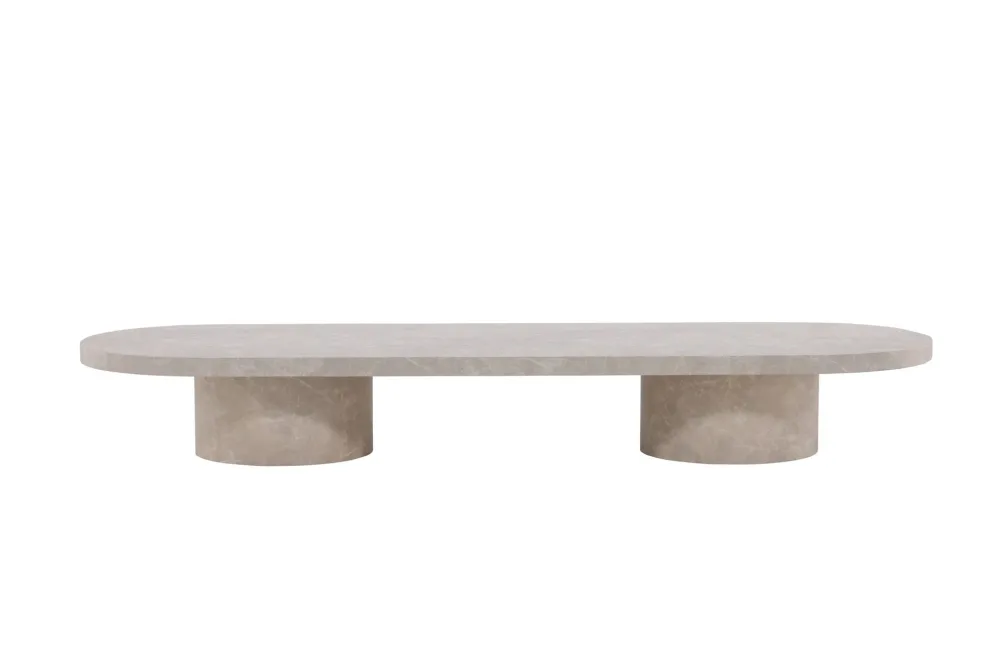 Narvik Travertin Ovalt Soffbord 190x60 cm