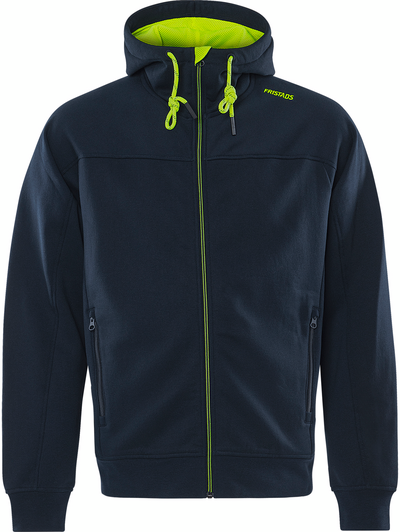 JACKA 7550 GSM SWEATSHIRT HUVA MÖRK MARINBLÅ/GUL STL M