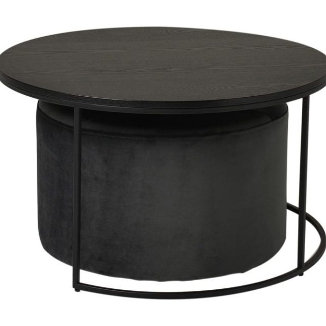 Pedona Soffbord 80 cm Runt med Puff