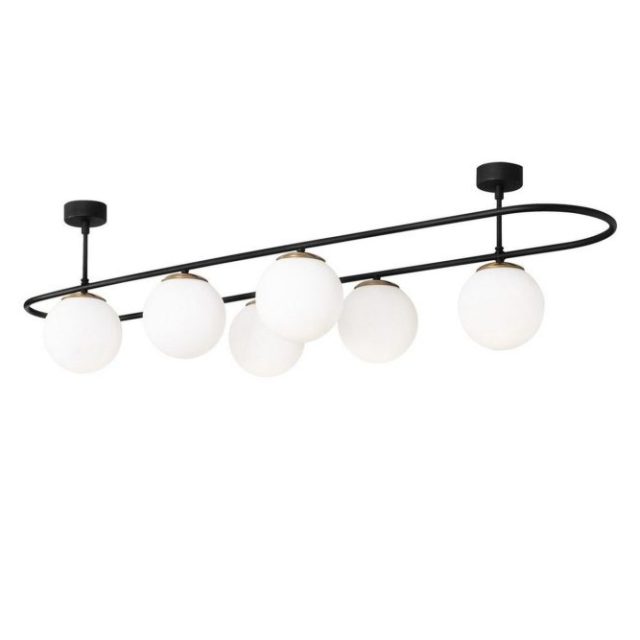 Taklampa Wynel Svart / Vit Sex Socket