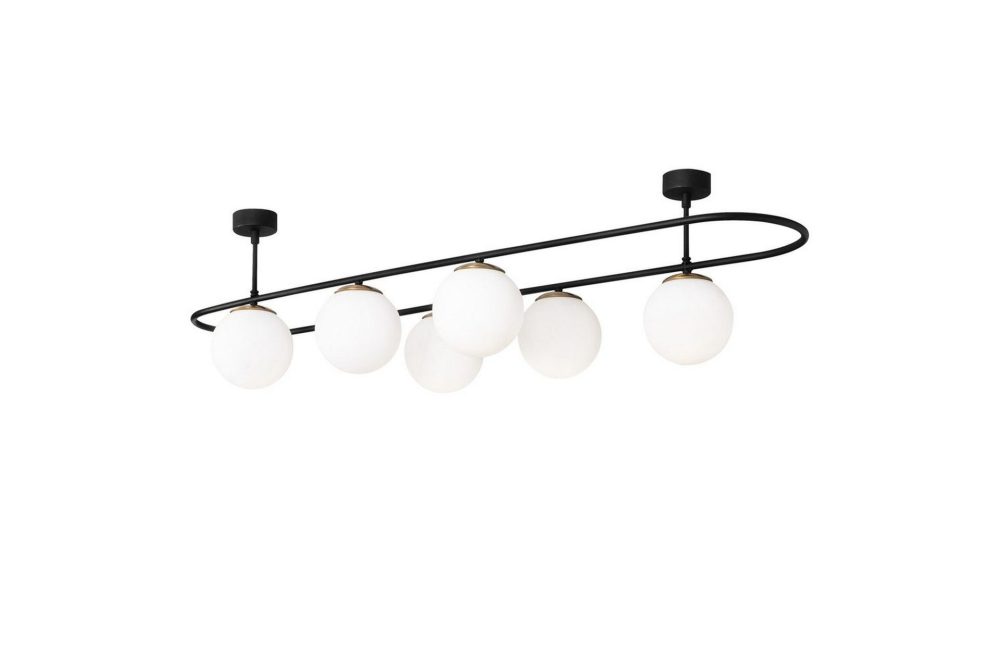 Taklampa Wynel Svart / Vit Sex Socket