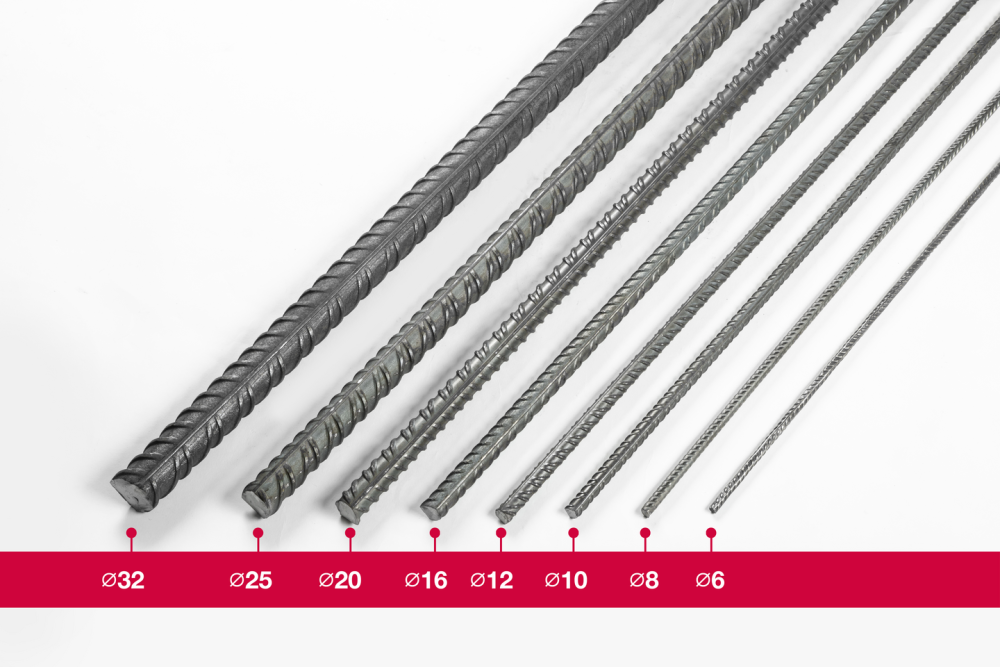 ARMERINGSJÄRN/KAMSTÅL 7 STEEL RAKSTÅL, K500C-T 20MM 6M