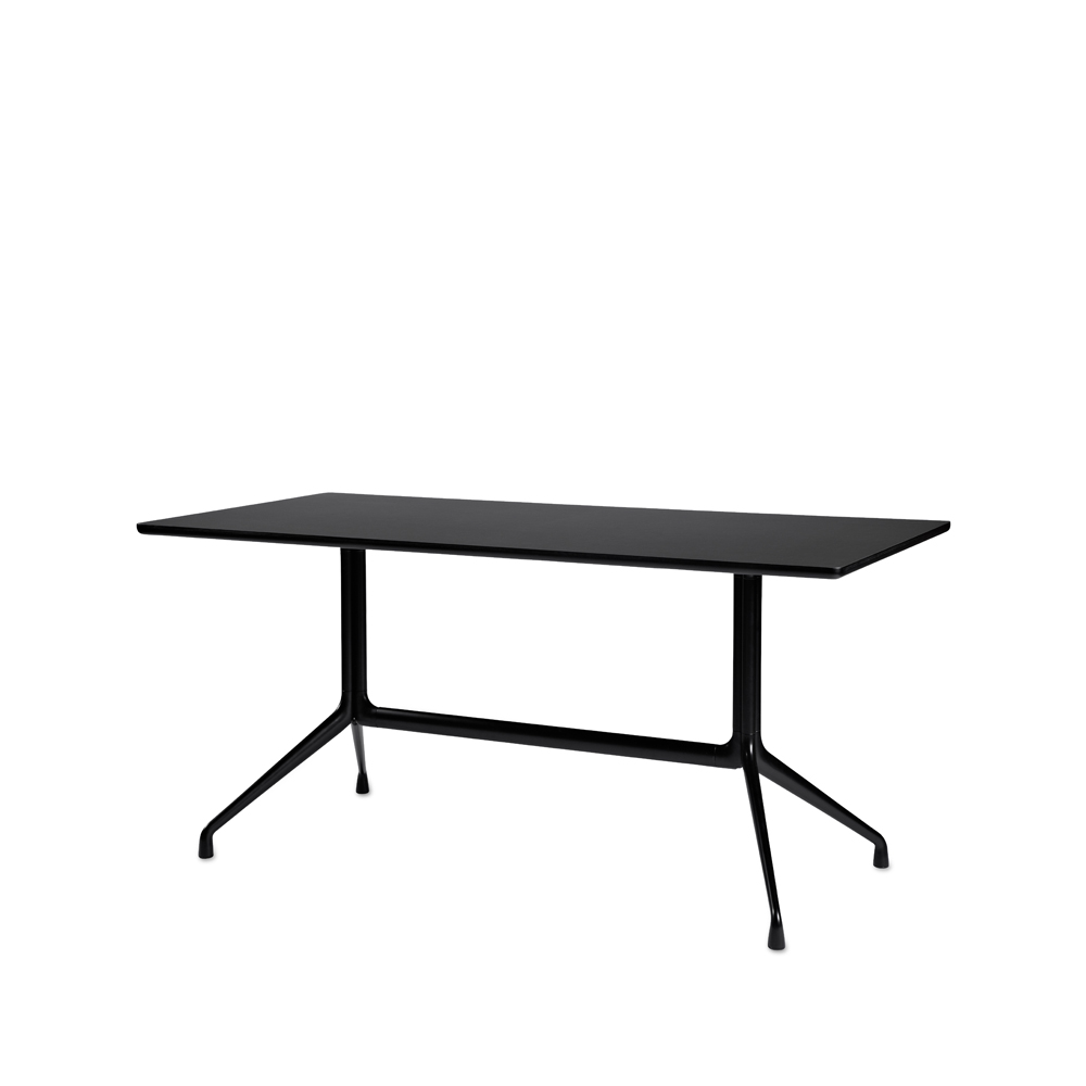 About a Table 10 matbord, Black linoleum-160x80 cm-svart stativ