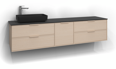 TVÄTTSTÄLLSSKÅP SVEDBERGS EPOS RELIEF V ASK 2+1+2L ÖPPEN INTHT 199X45,3X45