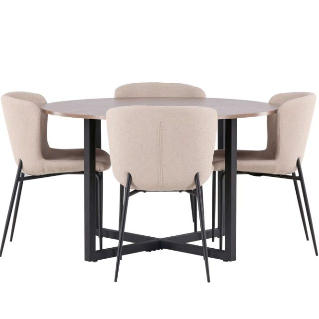 Durango Matgrupp 120 cm Rund med 4 Modesto Stolar
