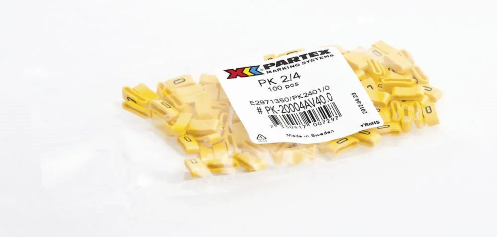 Partex PA2401/W Kabelmärkning bokstäver, Ø4-10 mm, 100-pack W - Bild 2