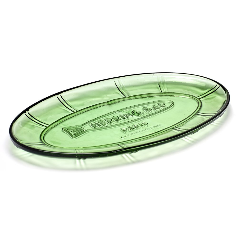 Fish & Fish ovalt fat 17x31 cm, Green