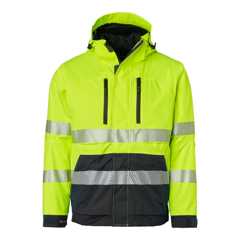 Top Swede 127 Skaljacka varsel, gul/svart, klass 3 3XL
