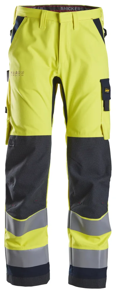 Snickers Workwear 6360 ProtecWork Arbetsbyxa varsel, gul/marinblå C150