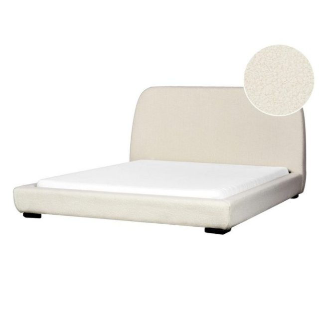 Dubbelsäng Roisel med lamellram 160x200, Bouclé