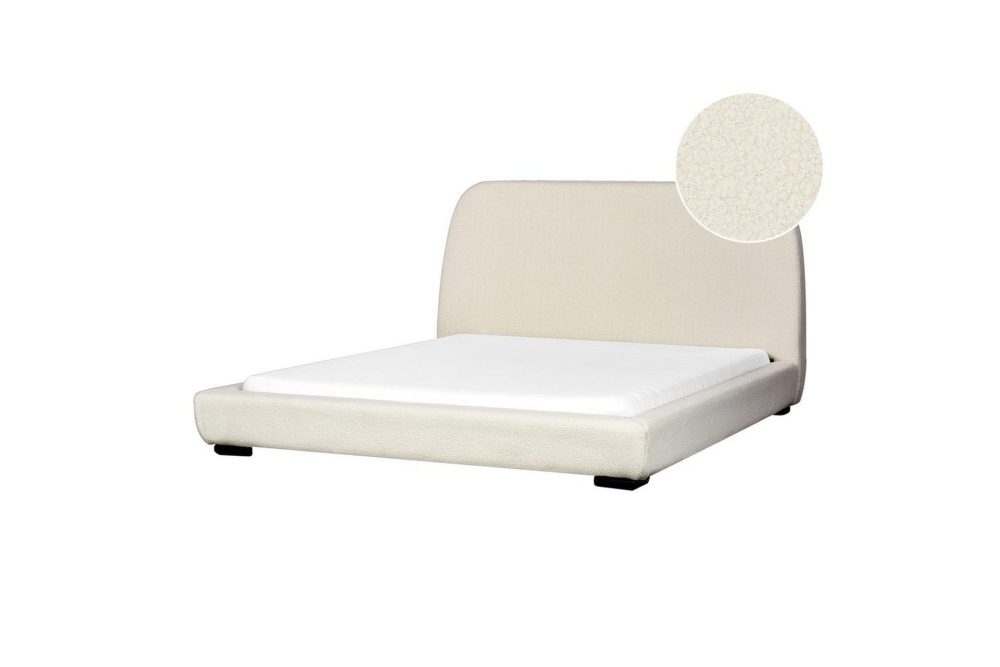 Dubbelsäng Roisel med lamellram 160x200, Bouclé