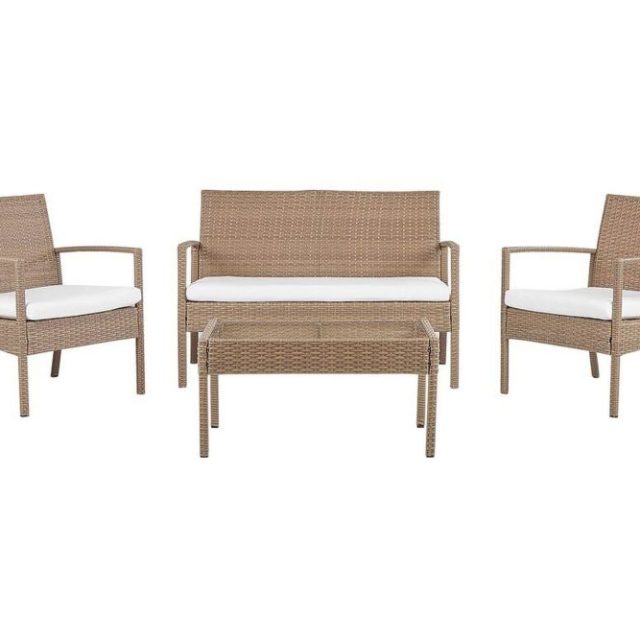 Loungegrupp Utomhus 4-sits konstrotting ljusbrun MARSALA