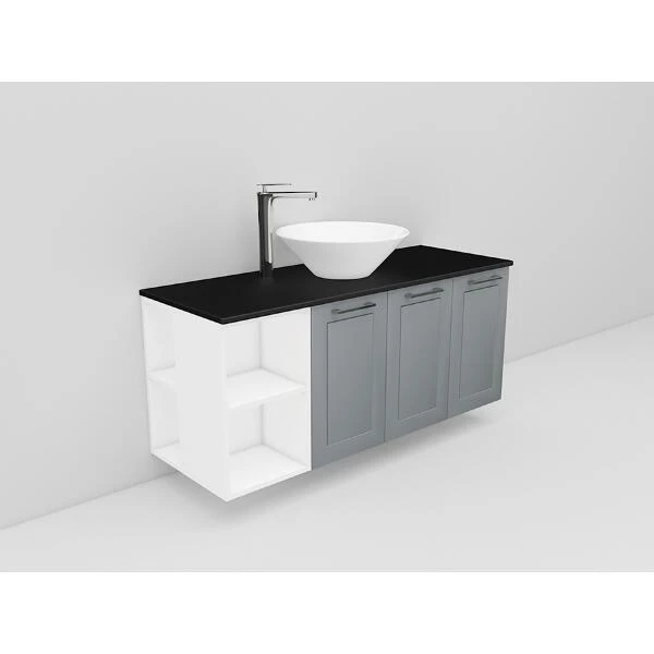 Badrumsmöbel Flexline Modell 142 120cm, Vit, Grå, Ram | Stuvbutiken - Bild 2