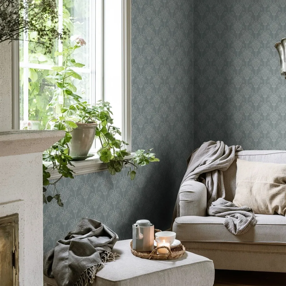 Duro Iris 520-03 Tapet Gammelsvenska Klassiker 1850-1950 Blå