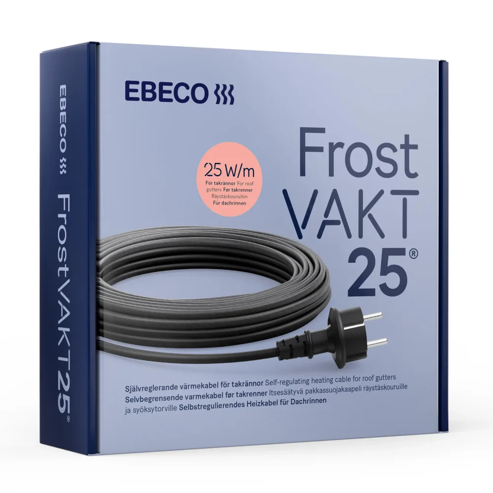 Ebeco Frostvakt 25 Värmekabel 25 W/m, självreglerande, stickkontakt 25 m, 625 W