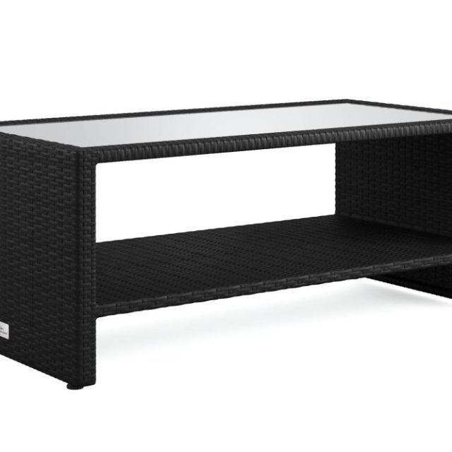 Bahamas Soffbord med hylla Utomhus 113 cm Konstrotting
