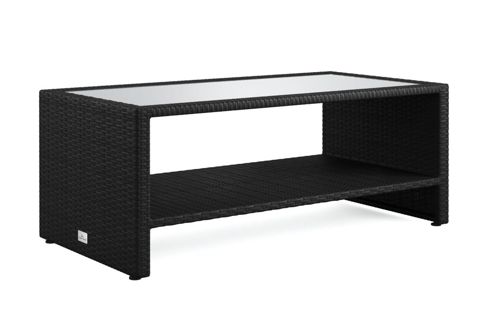 Bahamas Soffbord med hylla Utomhus 113 cm Konstrotting