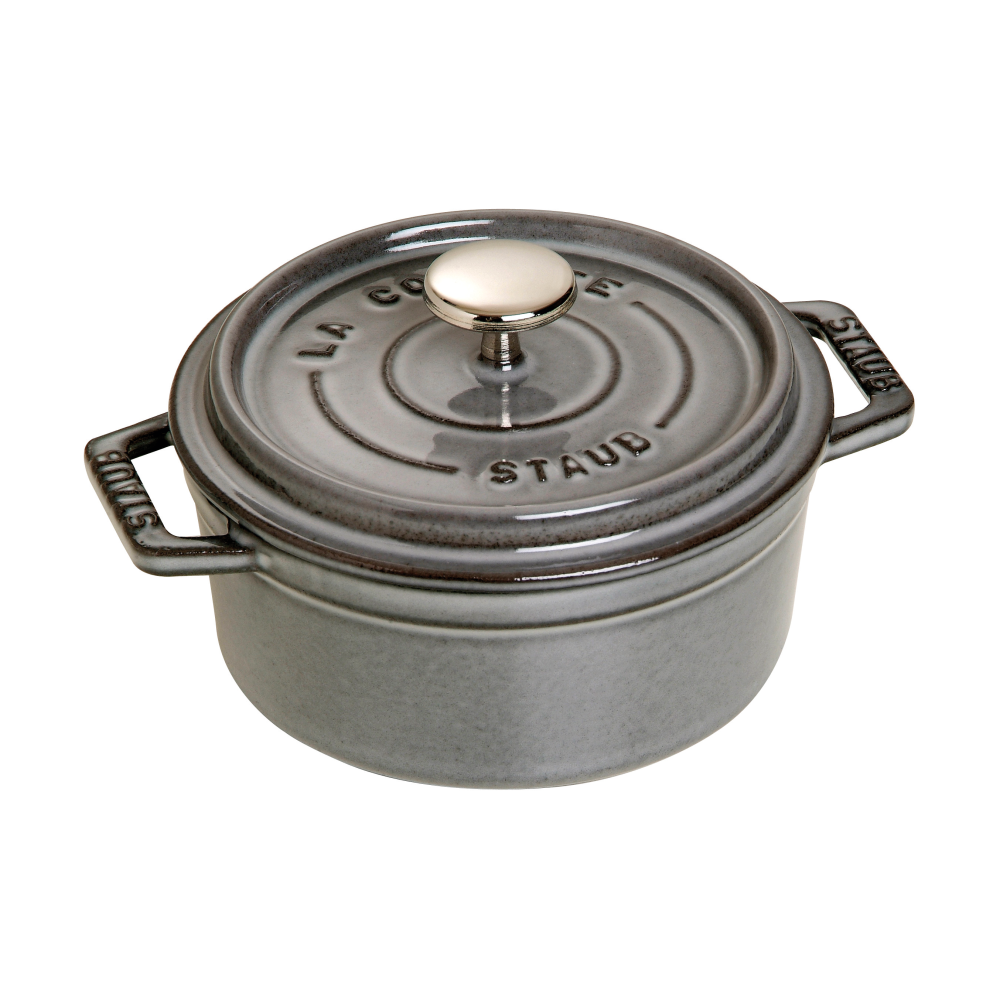 Staub La Cocotte rund gryta gjutjärn 0,4 L, Grafitgrå
