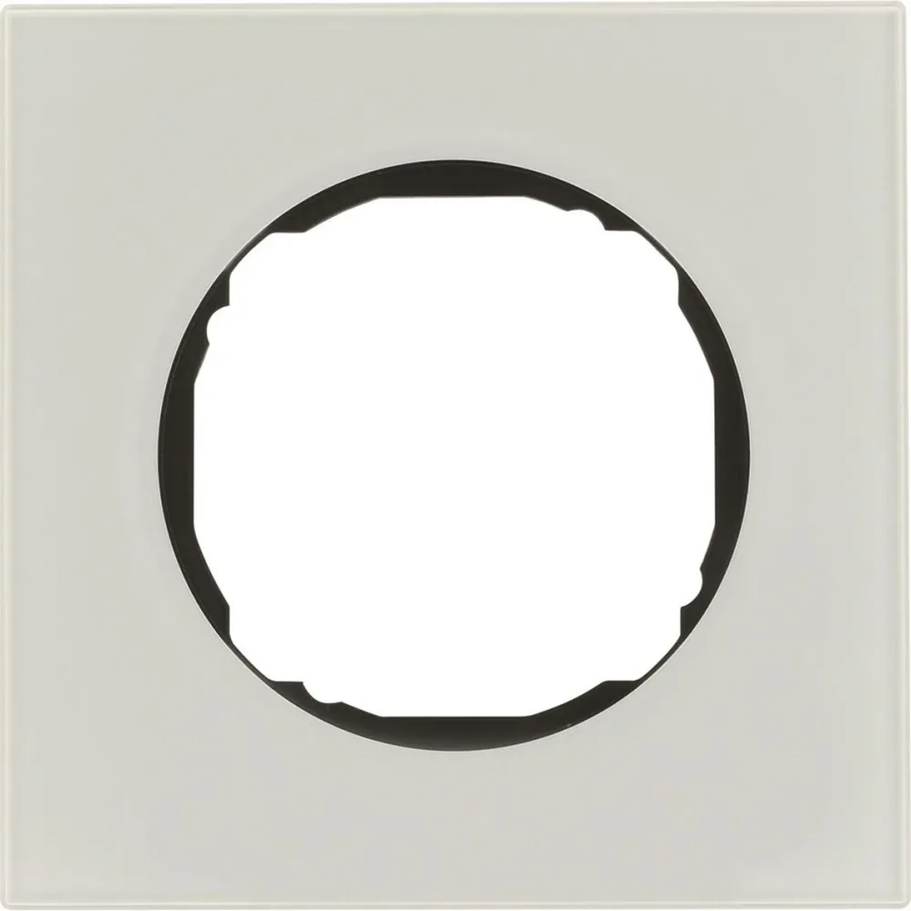 Hager 10112609 Täckram R.8, glas, vit 1-fack