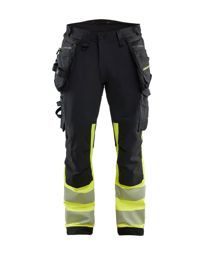 VARSELBYXA BLÅKLÄDER 1125 1648 S/G D96, SVART/VARSELGUL 4VSTRETCH