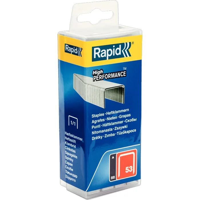 Rapid Nr 53 Fintrådsklammer galvaniserad 12 mm, 5000-pack