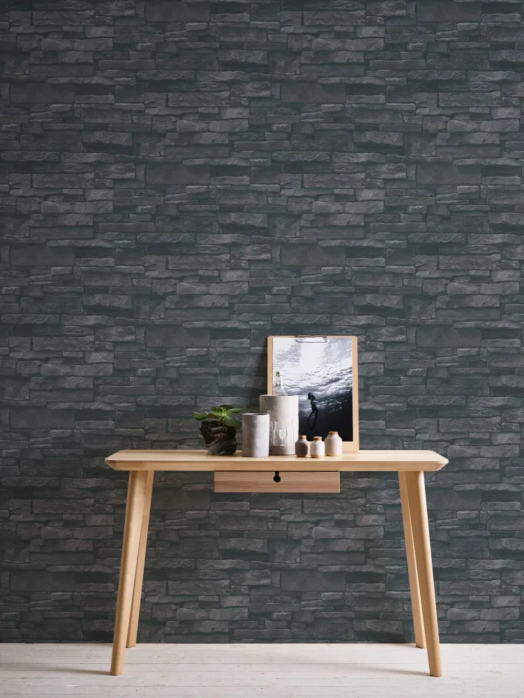 Living Walls Best of Wood´n Stone III T8134 Tapet Grå/svart