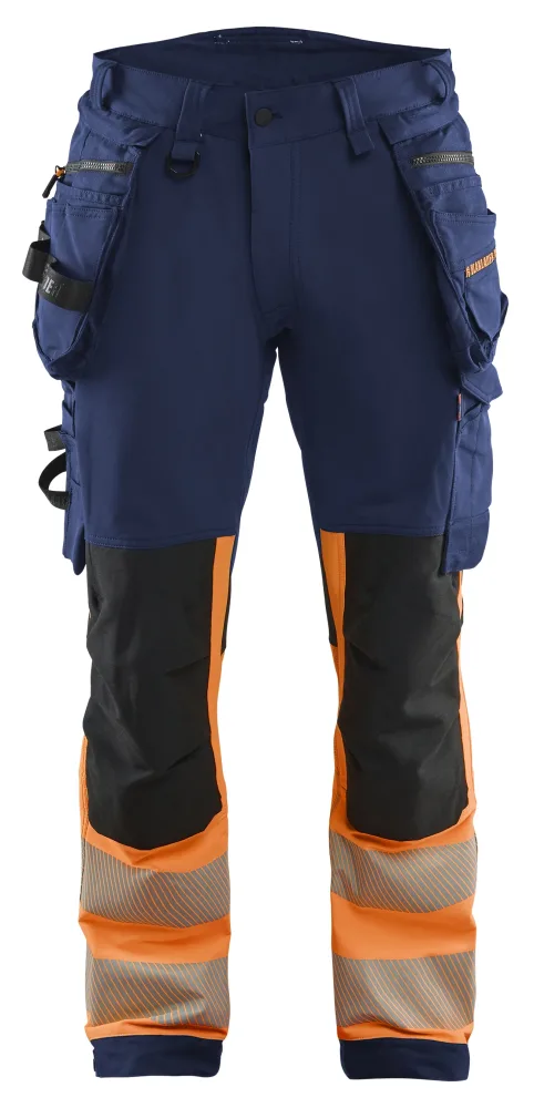 Blåkläder 112516488953C60 Arbetsbyxa varsel, marinblå/orange Marinblå/orange