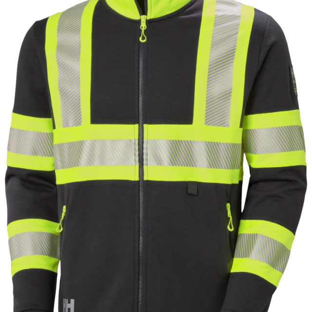 SWEATSHIRT HELLY HANSEN HELZIP ICU KL1 M, VARSEL GUL/SVART