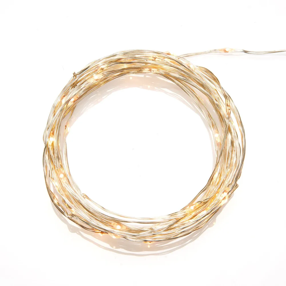 Konstsmide 6587-879 Ljusslinga micro-LED, app, silverfärgad kabel 9.9 m