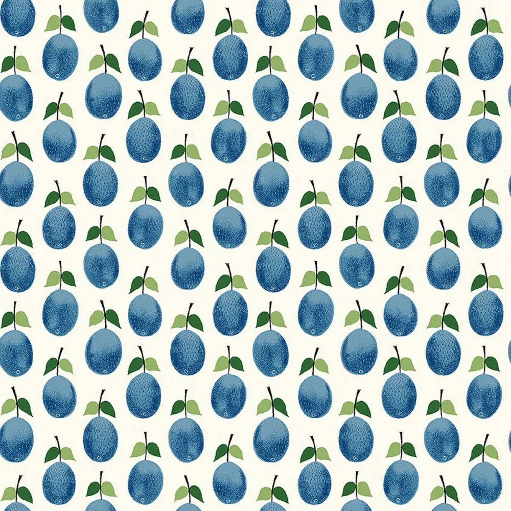 Tapet Scandinavian Designers III Stig Lindberg Prunus 1974 Blå Barnmönster