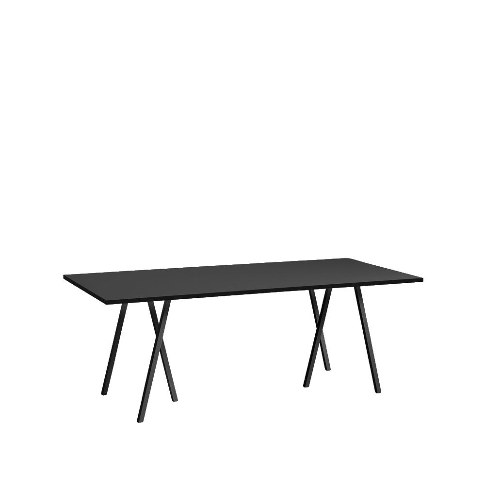 Loop Stand matbord, Black linoleum-black, 200 cm