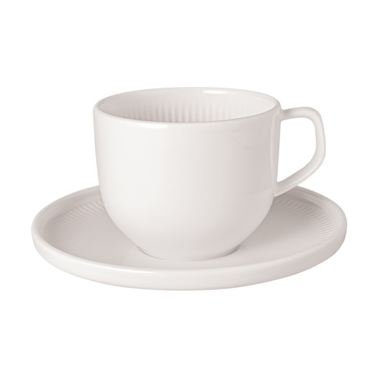 Afina kopp med fat, White