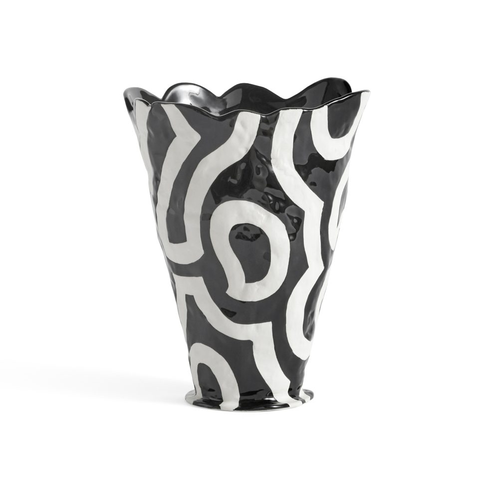 Jessica Hans Shadow vas 25 cm, Svart-vit