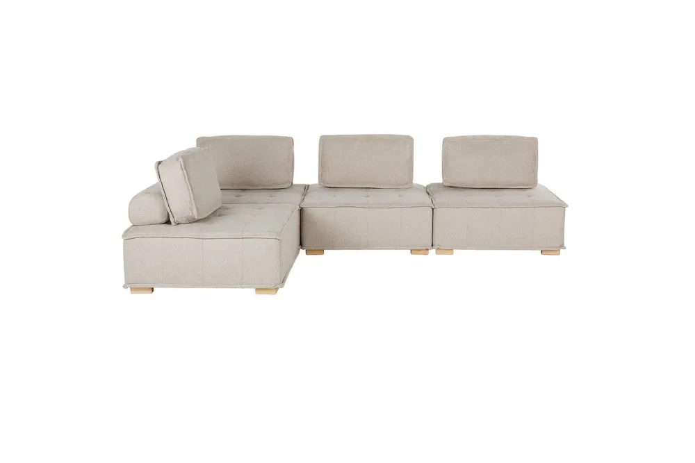 Hörnsoffa Tibro Beige/ljust trä