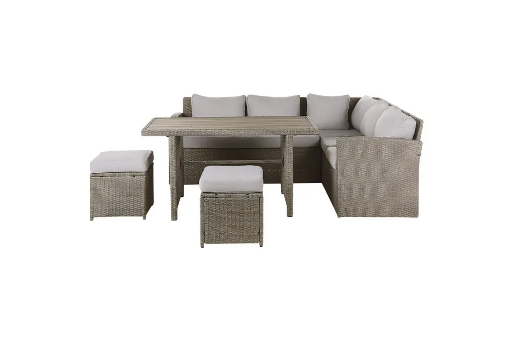 Loungegrupp med bord Bardi Natur/grå/beige