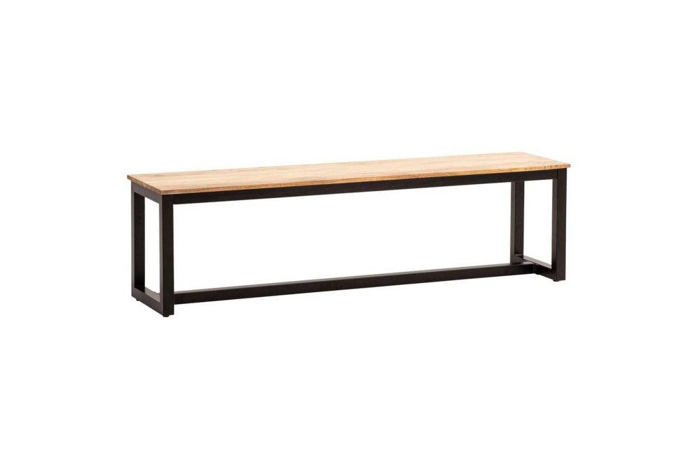 Matbänk Wohnling massivt trä industriell loftstil med metallben 160 cm