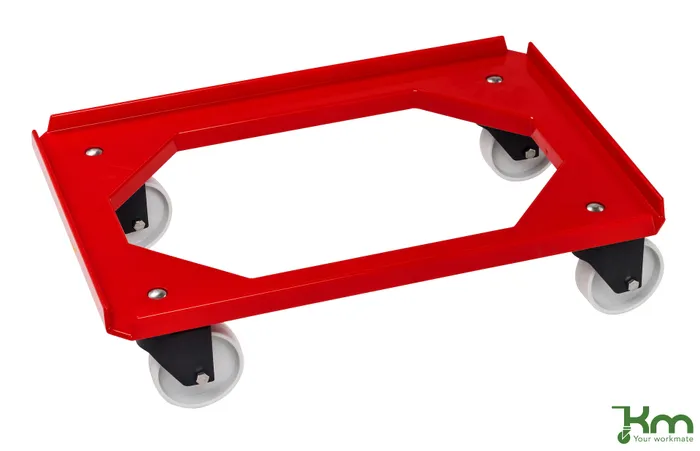 PLASTTRALLA40X60 RÖD PP-HJUL