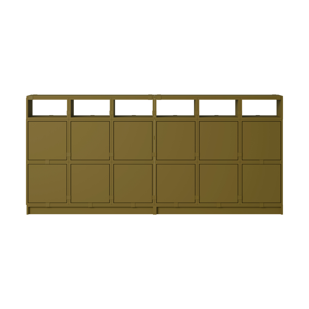 Stacked förvaringssystem sideboard konfiguration 1, Brown green