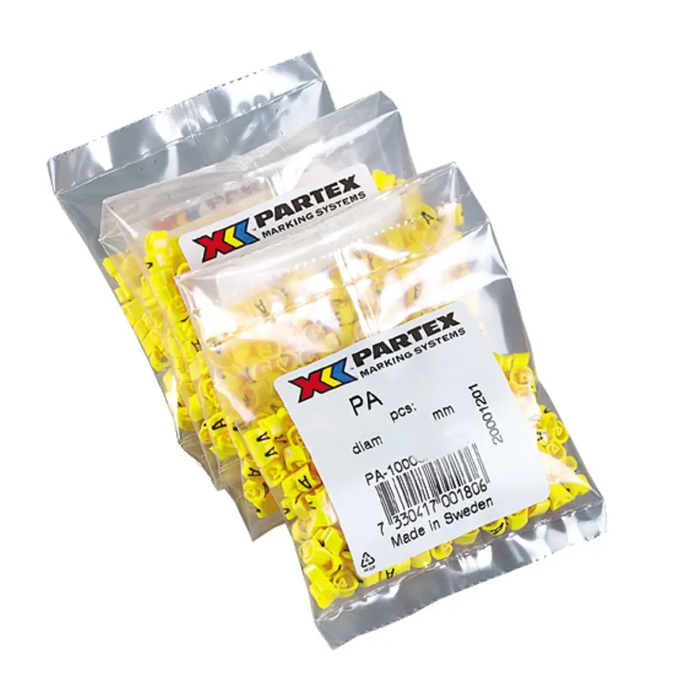 Partex PA1401/2 Kabelmärkning siffror, Ø2,5-5 mm, 200-pack 2