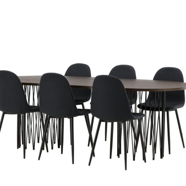 Stonaro Matgrupp 220 cm Oval med 6 Bennie stolar