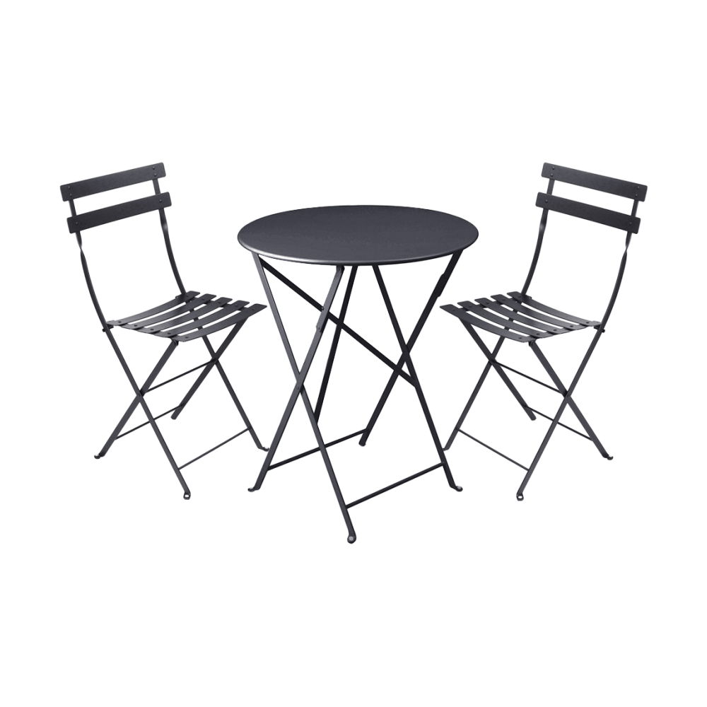 Bistro matgrupp 2 stolar Ø60 cm anthracite