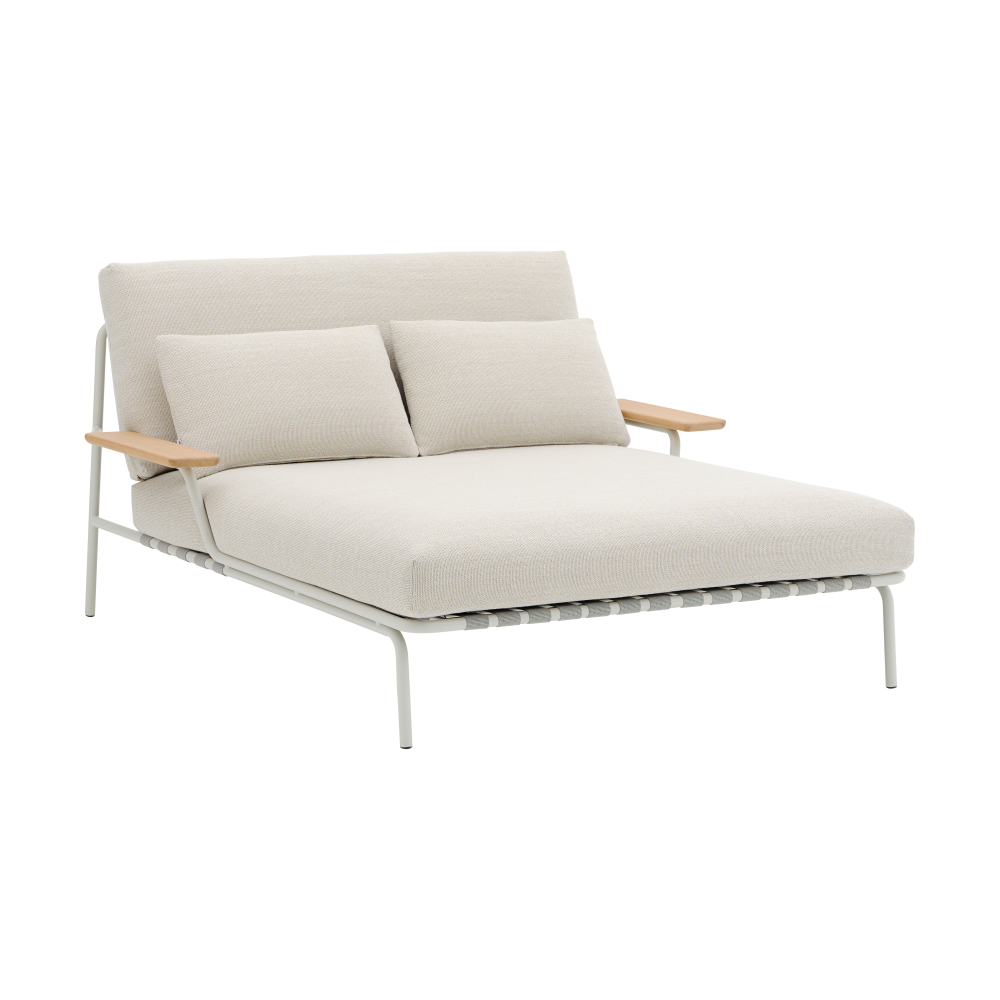 Settle loungesäng, Laze 1-grey, med armstöd
