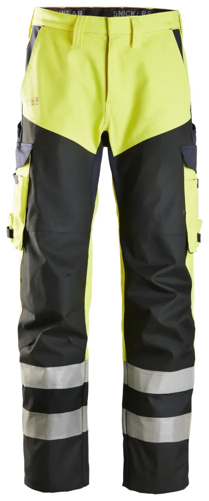 Snickers Workwear 6365 ProtecWork Arbetsbyxa varsel, gul/marinblå C146