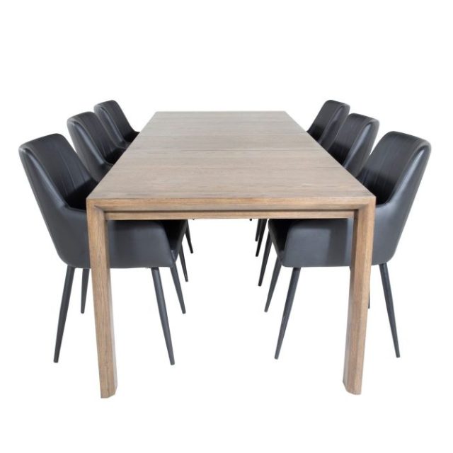 Slider Matgrupp Förlängningsbar 170 cm Rektangulär med 6 Comfort stolar