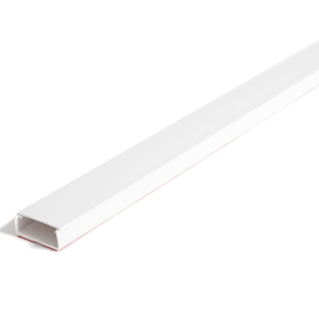 KABELBOX D-PROFILE 40X16MM VIT I PVC, 2.5M SJÄLVHÄFTANDE