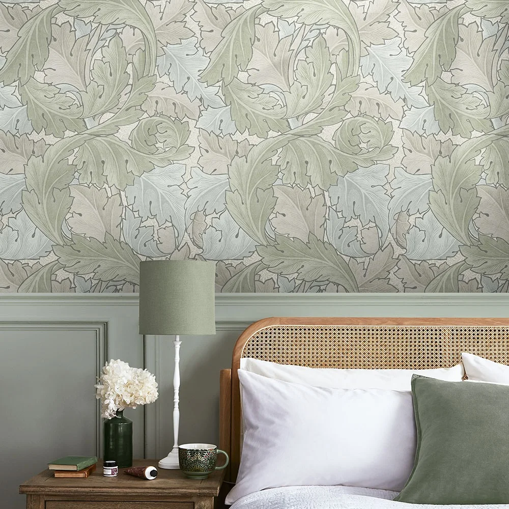 Graham & Brown William Morris At Home 124228 Tapet Acanthus Sage & Duck Egg Grå/multi